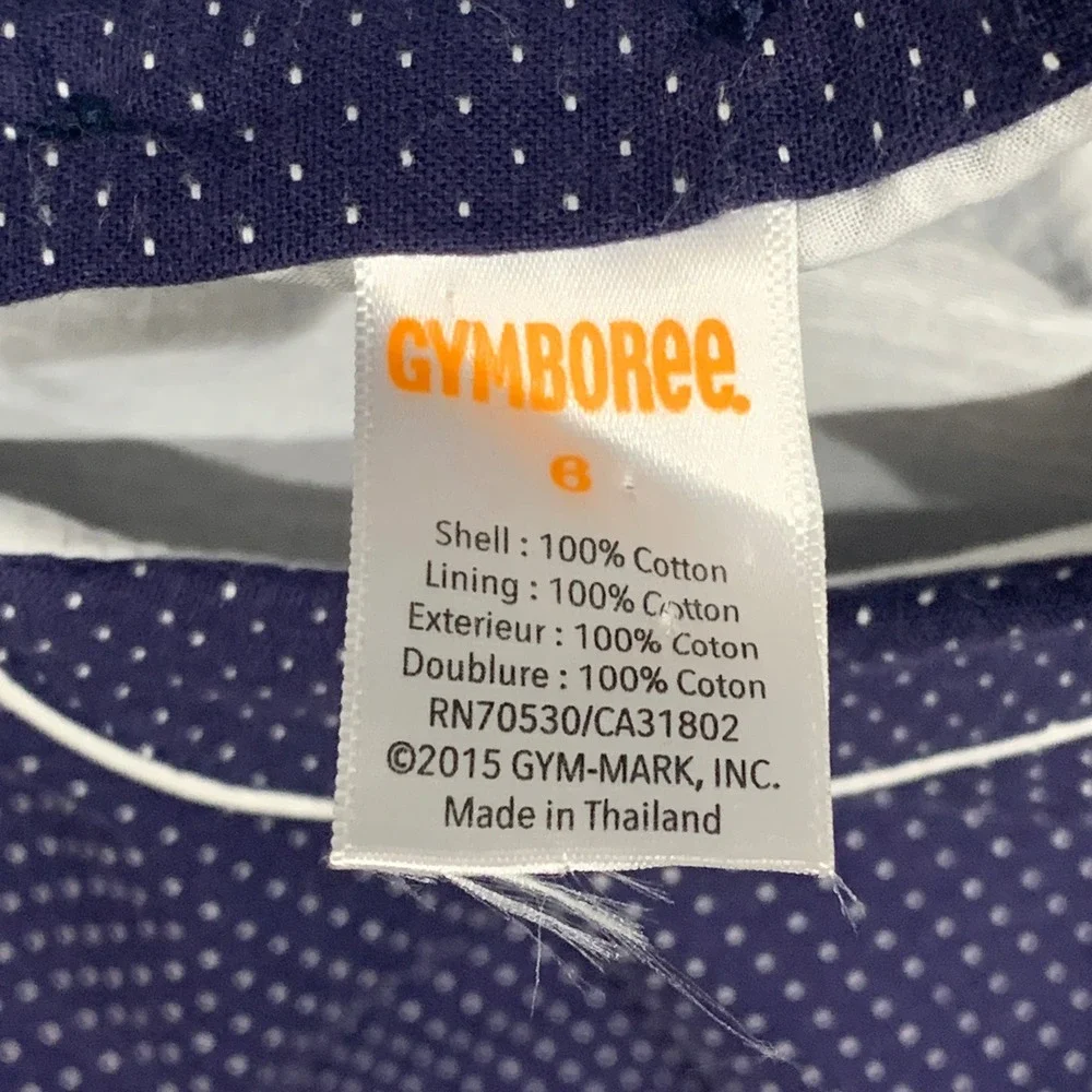 Gymboree Girls Navy Blue Polka Dot Peter Pan Collar Tunic Tank Top Size 6 Cotton